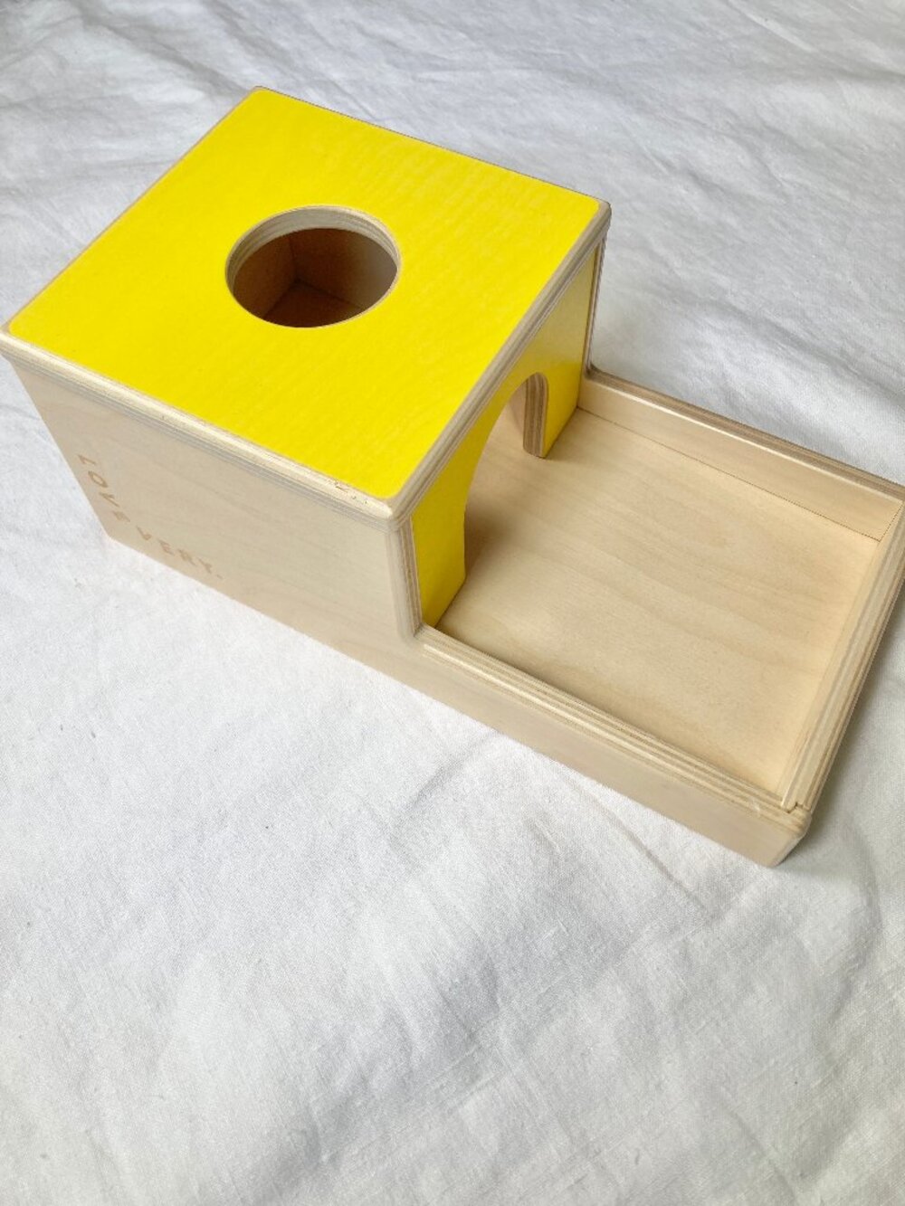 💙2/$25 Lovevery Ball Drop Box 7-8 Months Baby Wooden Montessori Toy Yellow